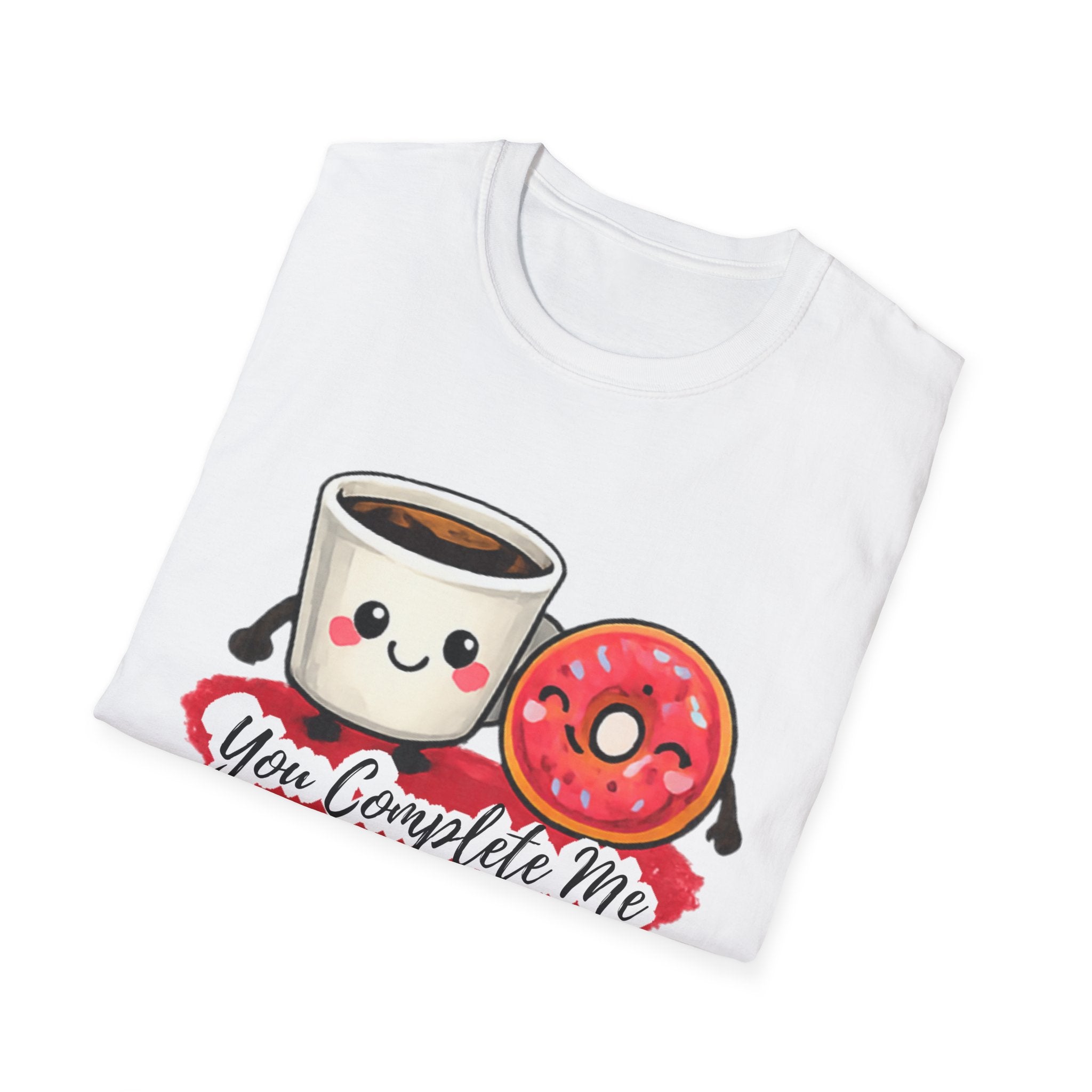 Coffee & Donut "You Complete Me" Valentine's T-Shirt-- Humor