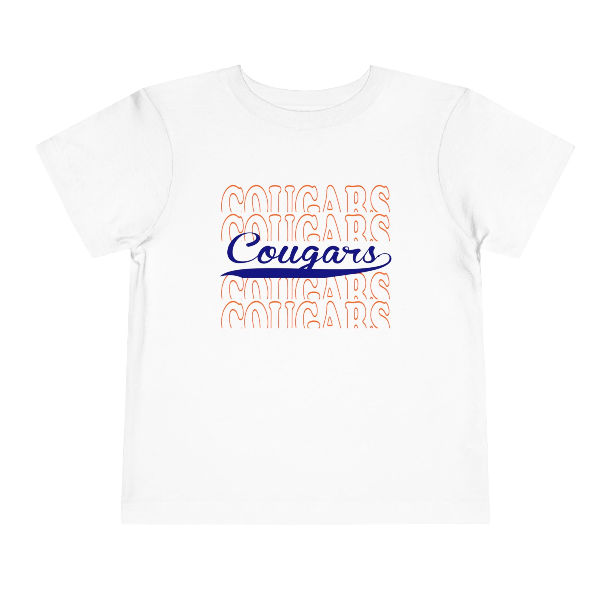 Cougars Toddler Tee — Retro Script School Mascot Shirt