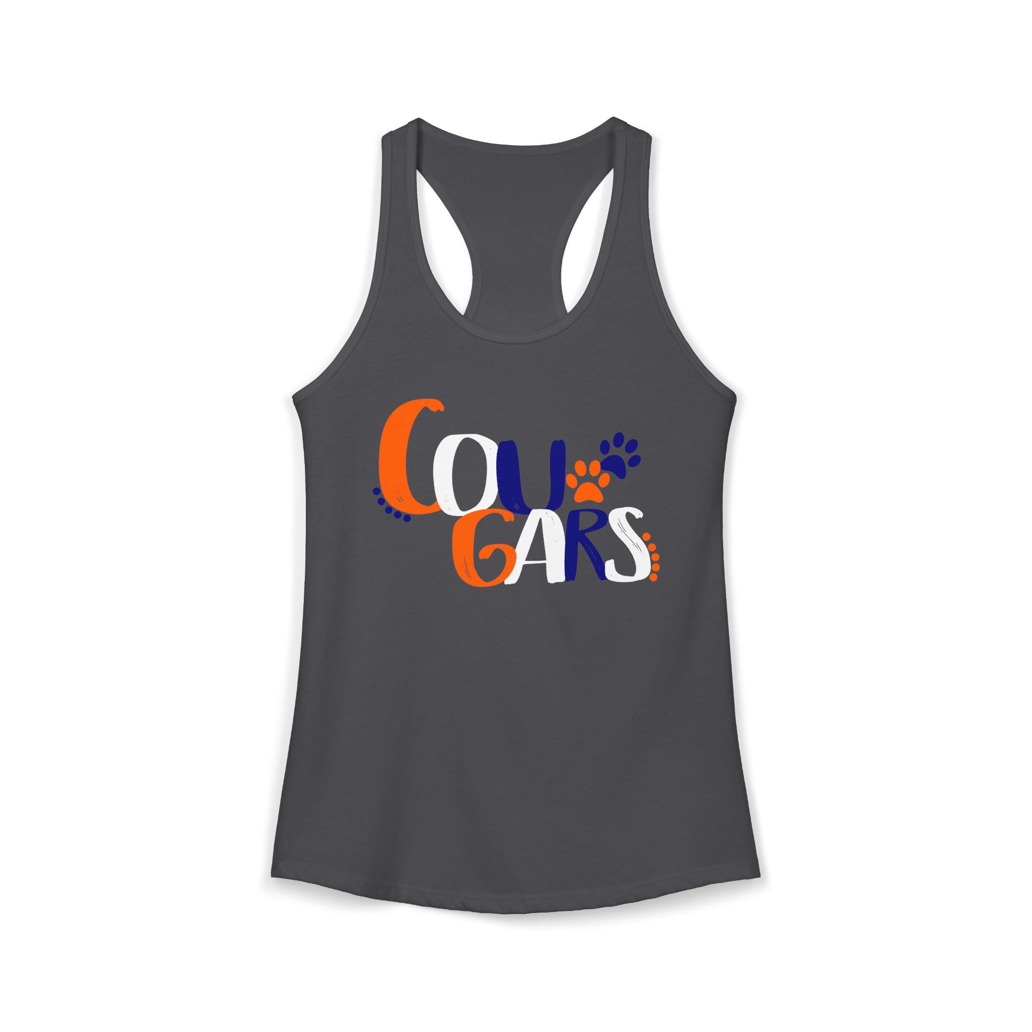 Classic Cougars Paw Print- Women's Ideal Racerback Tank