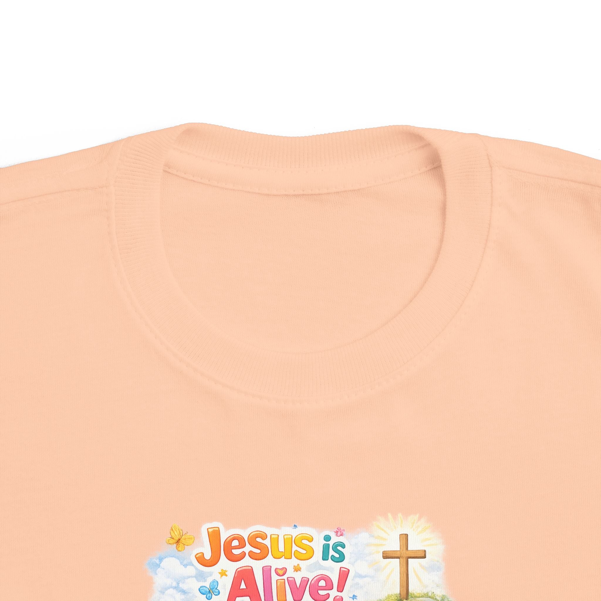 Easter Toddler Tee — "Jesus is Alive" Resurrection Kids Shirt