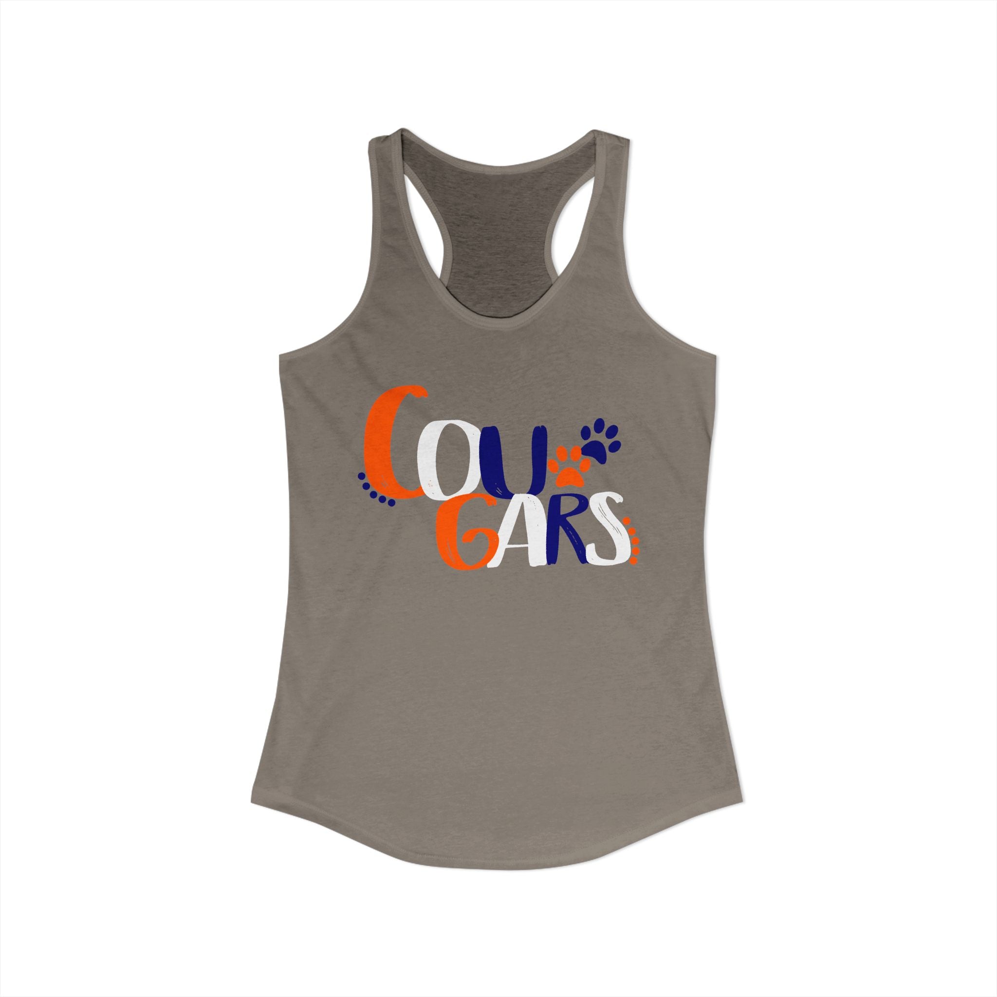 Classic Cougars Paw Print- Women's Ideal Racerback Tank