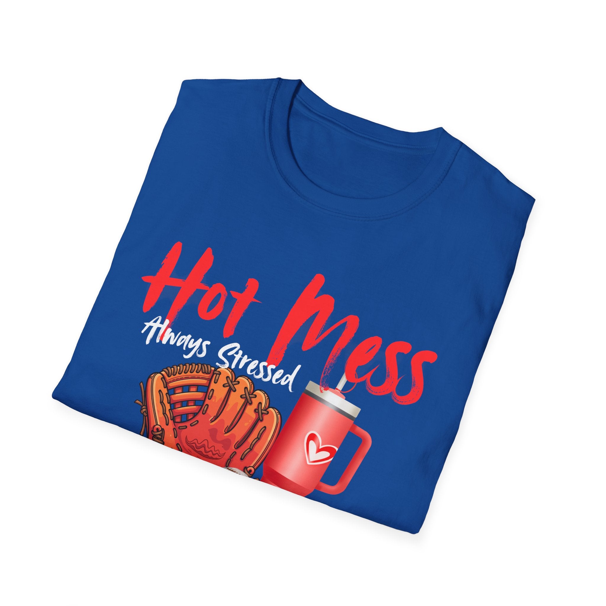 Hot Mess Baseball Mama T-Shirt — “Hot Mess, Definitely Blessed” Graphic Tee