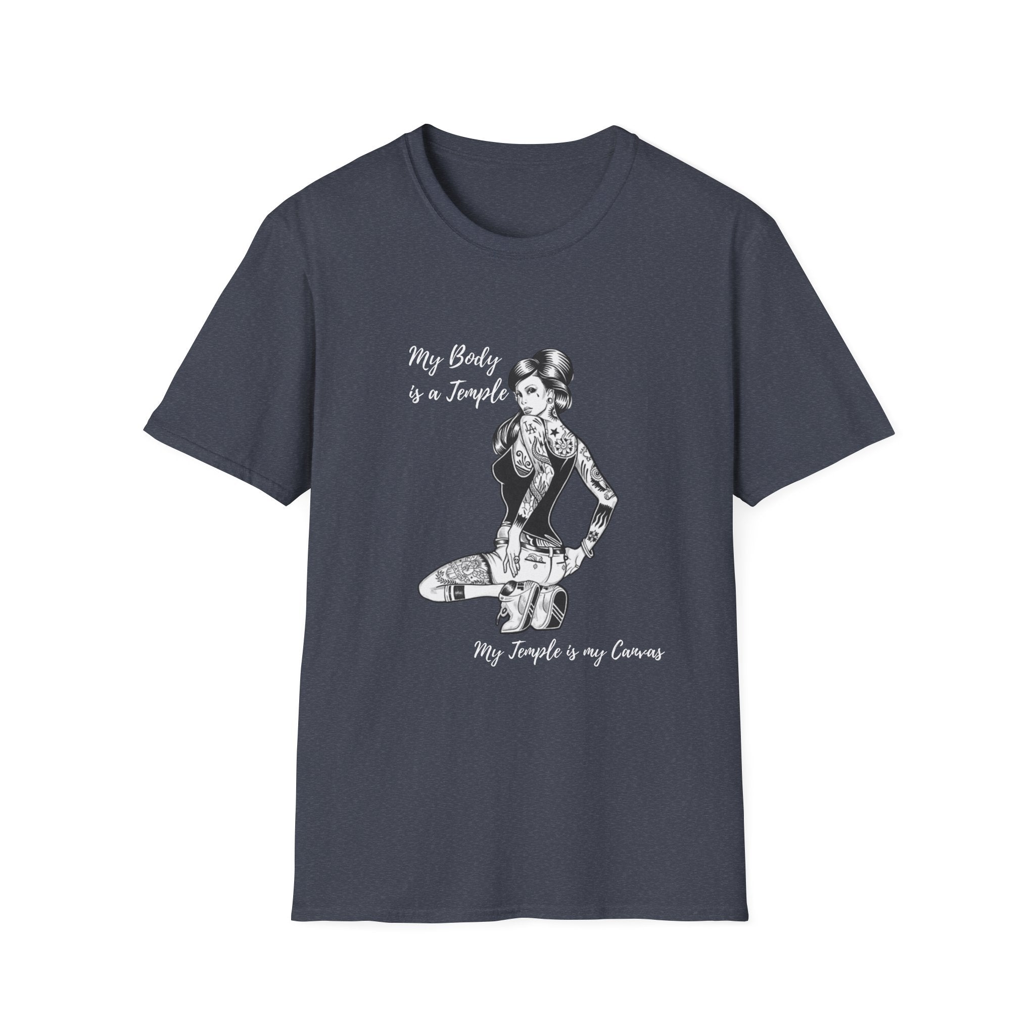 'My Body is a Temple; My Temple is my Canvas' Tattoo Art Softstyle Tee