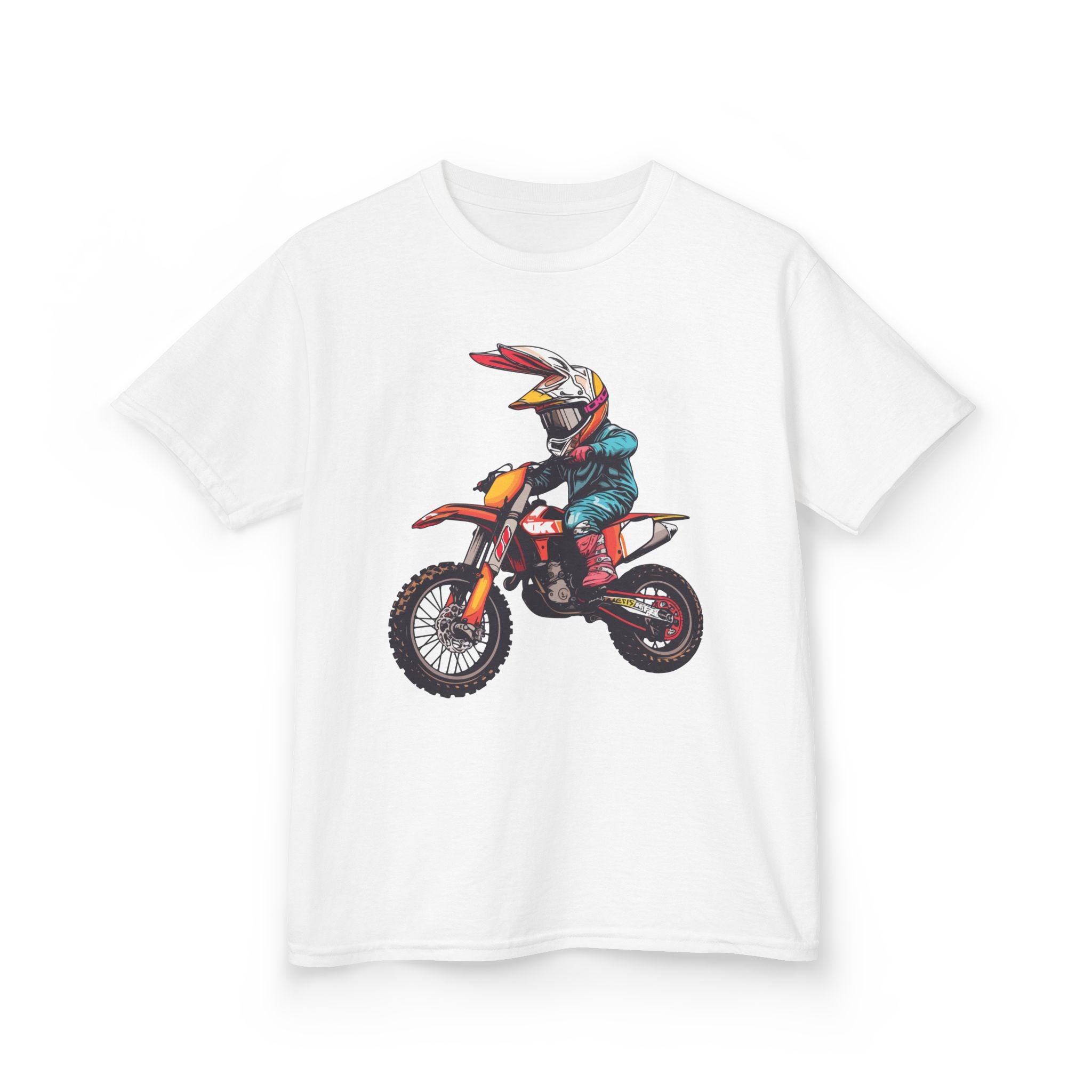 Kids Easter Motocross Dirt Bike Bunny T‑Shirt — Youth Motorcycle Racer Tee