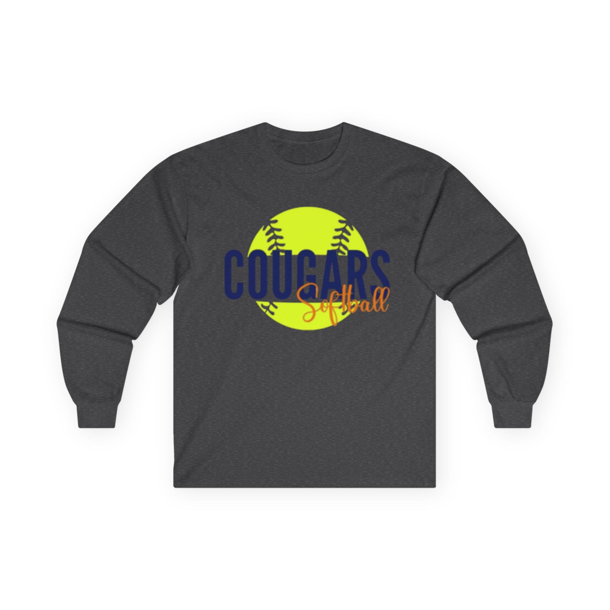 Cougars Softball Long Sleeve Tee — Softball Team Spirit Shirt