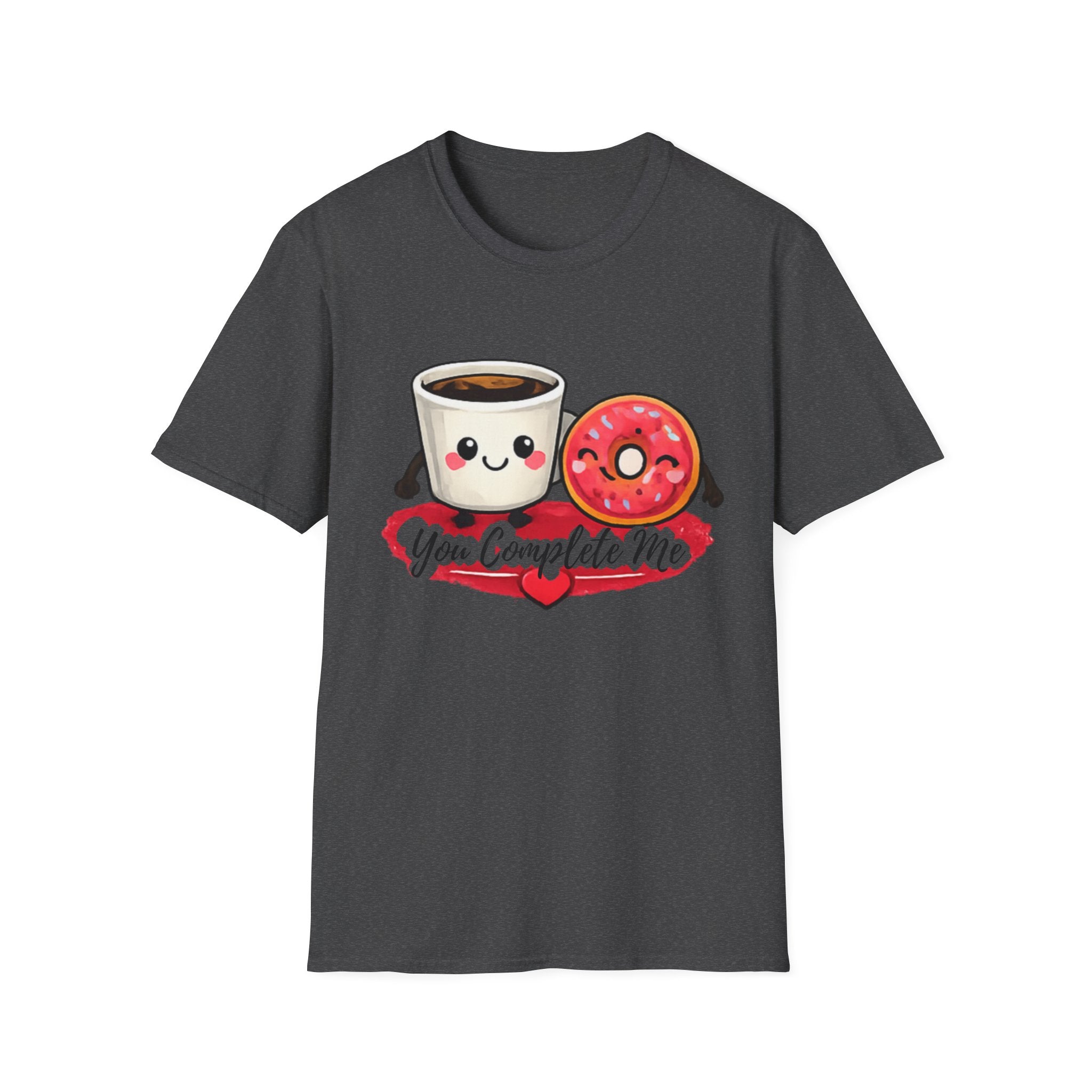 Coffee & Donut "You Complete Me" Valentine's T-Shirt-- Humor