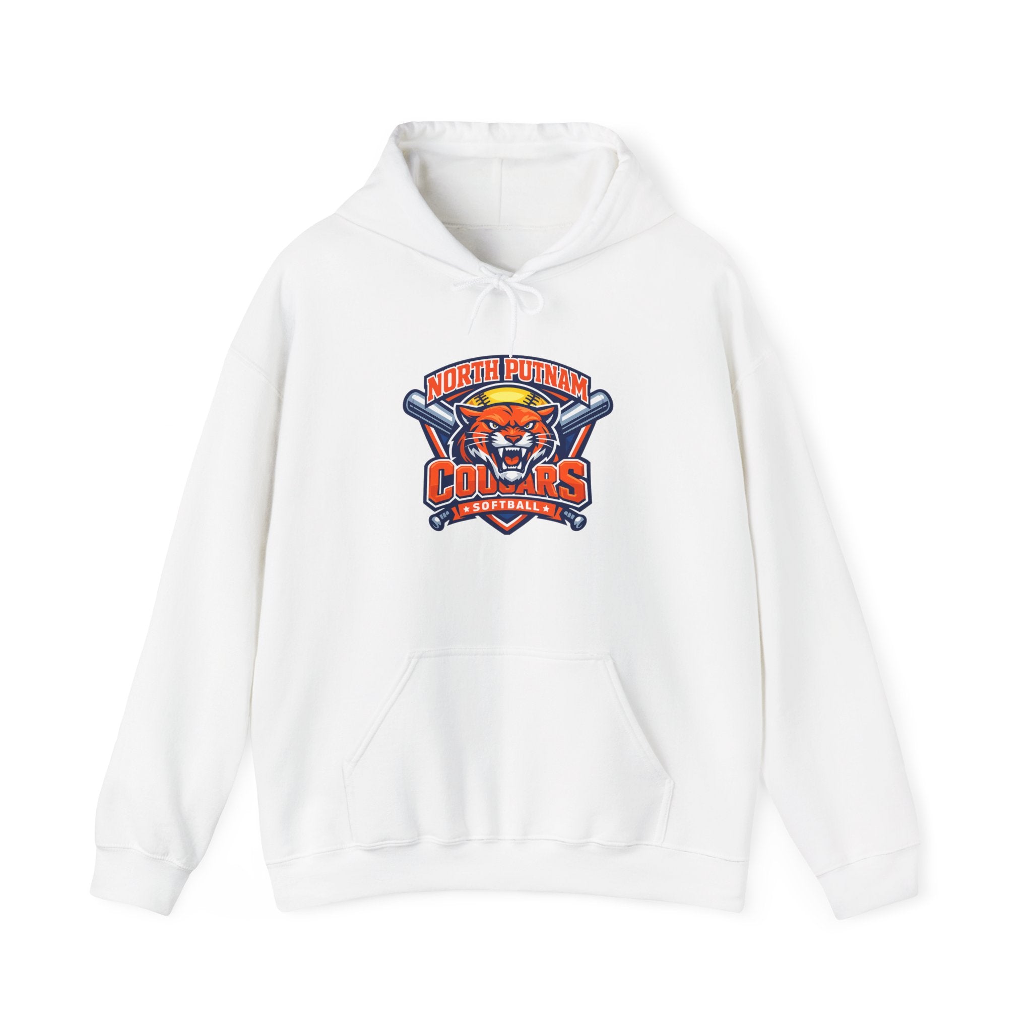 Cougars Softball Team Hoodie — North Putnam Mascot Logo Pullover