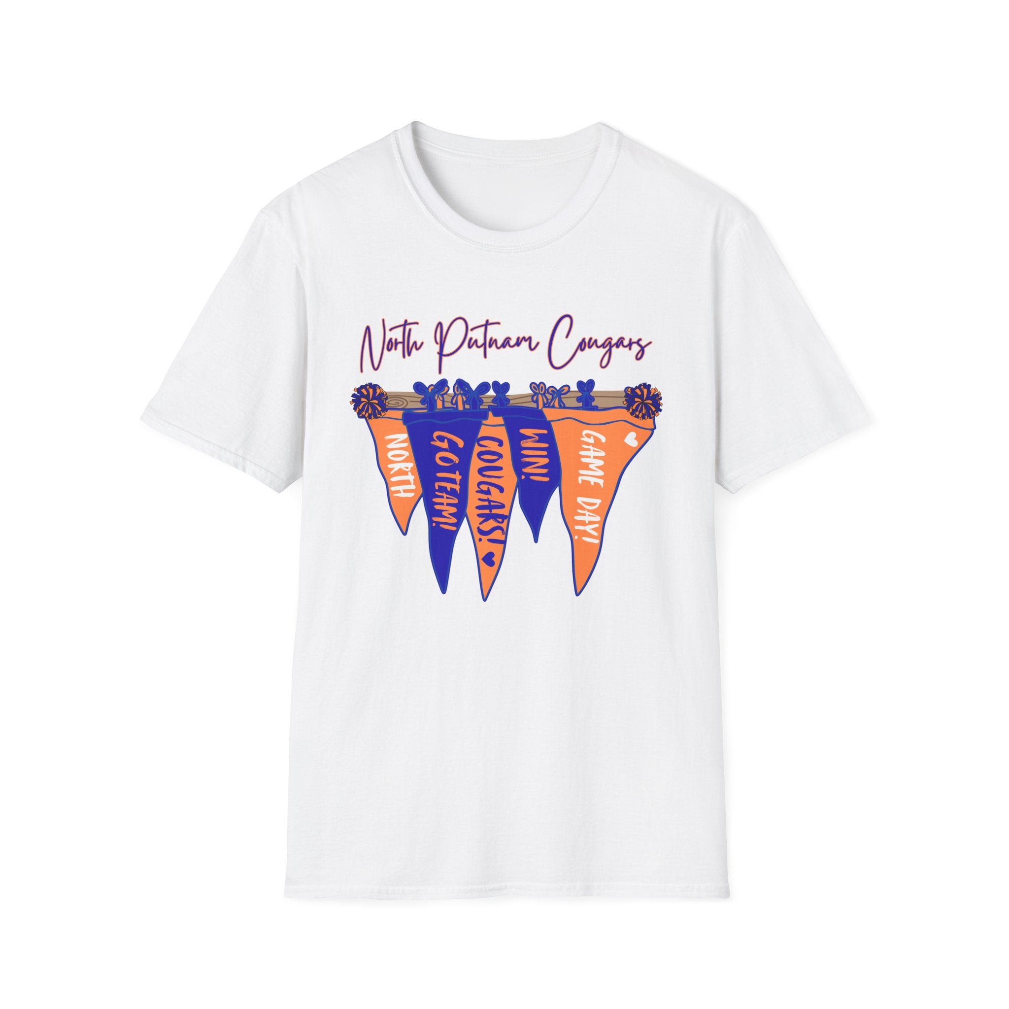 North Putnam Cougars Football Pennant T-Shirt — Vintage School Spirit Tee