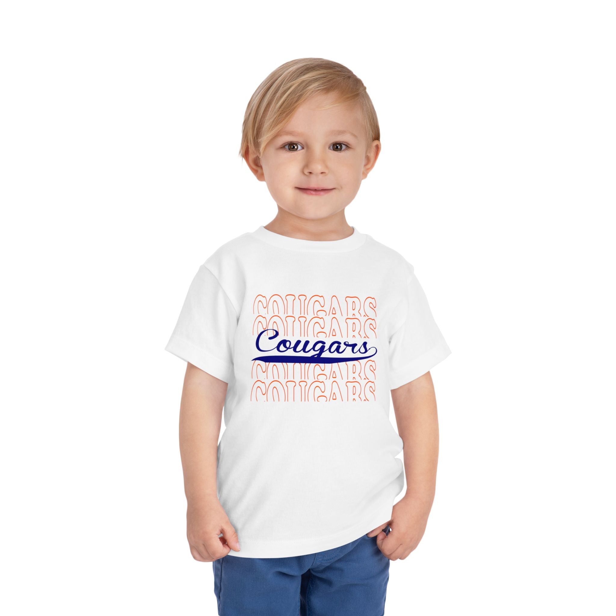 Cougars Toddler Tee — Retro Script School Mascot Shirt