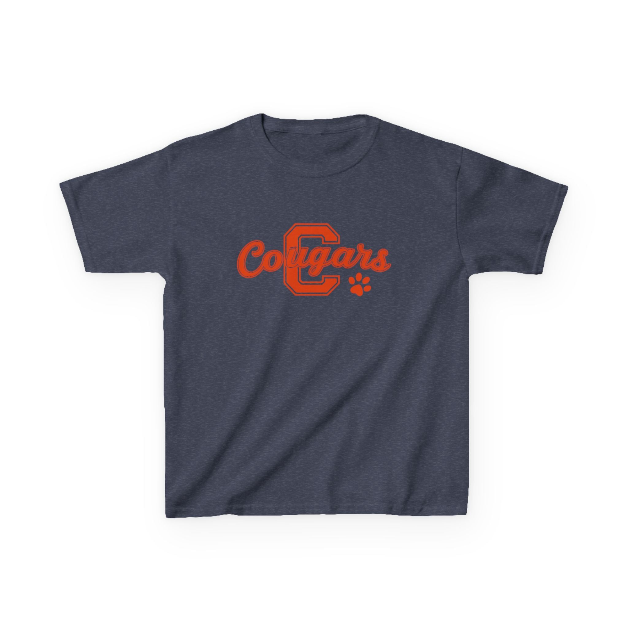 Cougars Kids Tee — Retro Script School Mascot Shirt