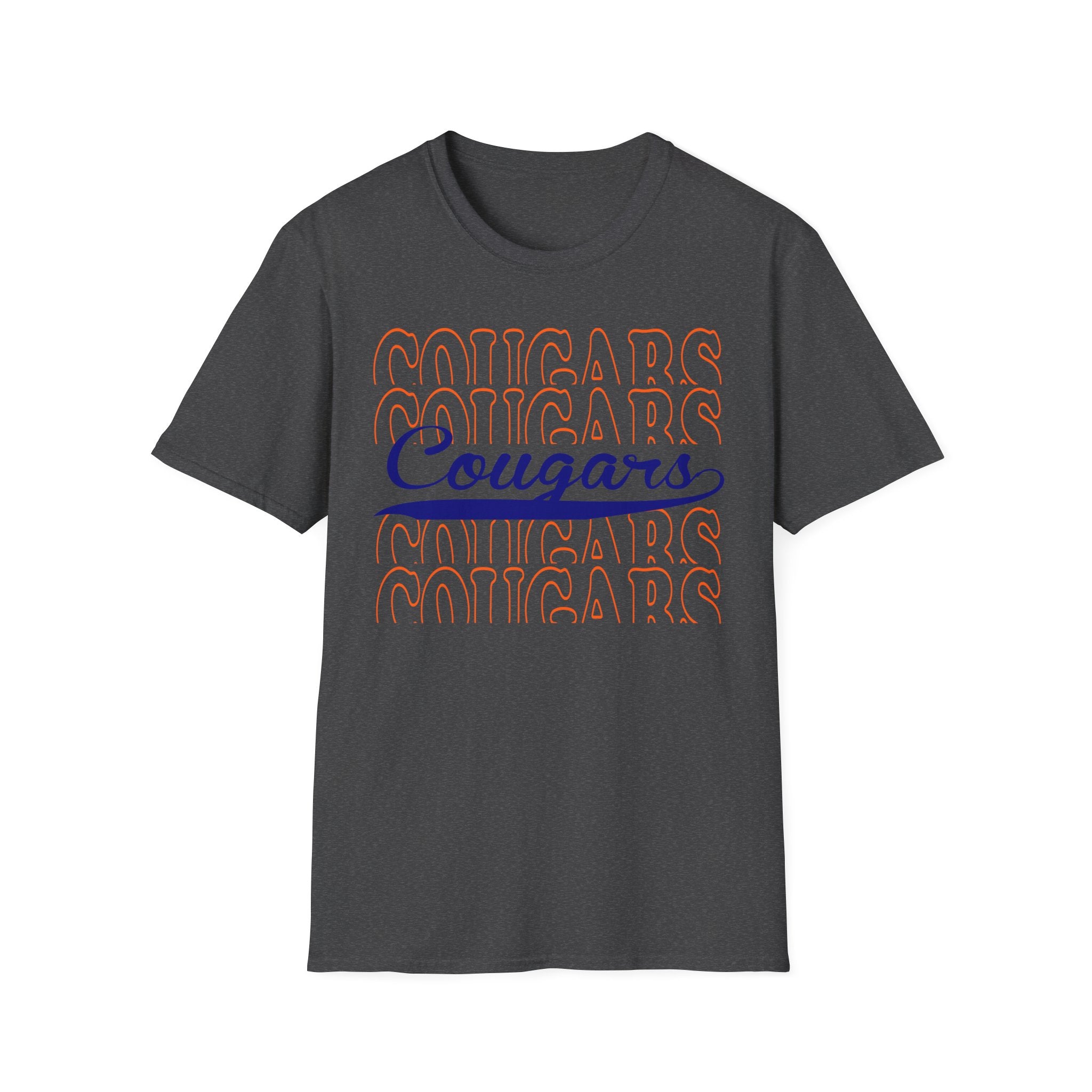 Cougars Script T-Shirt — Retro Repeat Team Tee